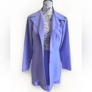 Vintage Y2K 90s Wrapper Lavender 2 Piece Fitted Jacket & Skirt Suit *Flaws